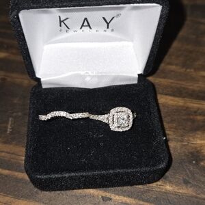 3/8ct  Neil Lane engagement ring with Neil Lane wedding band contoured.